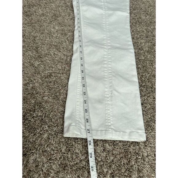 J. Mclaughlin Rainey Front Slit Straight Leg Front Seam Kick Flare White Jean 14 - Picture 10 of 15